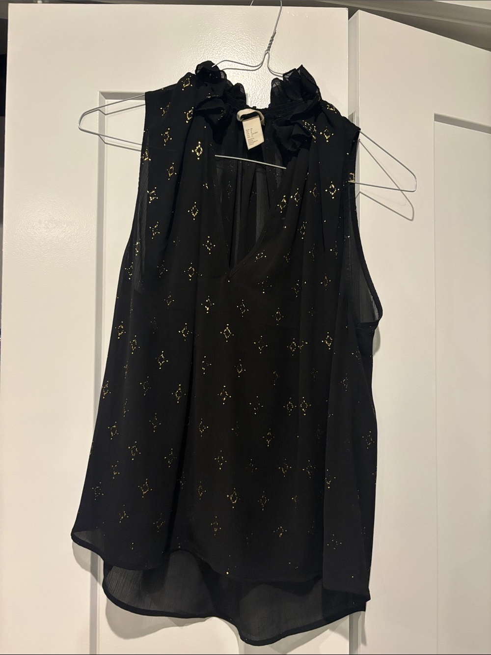 H&M Black Sleeveless Camisole with Gold Dot Detail